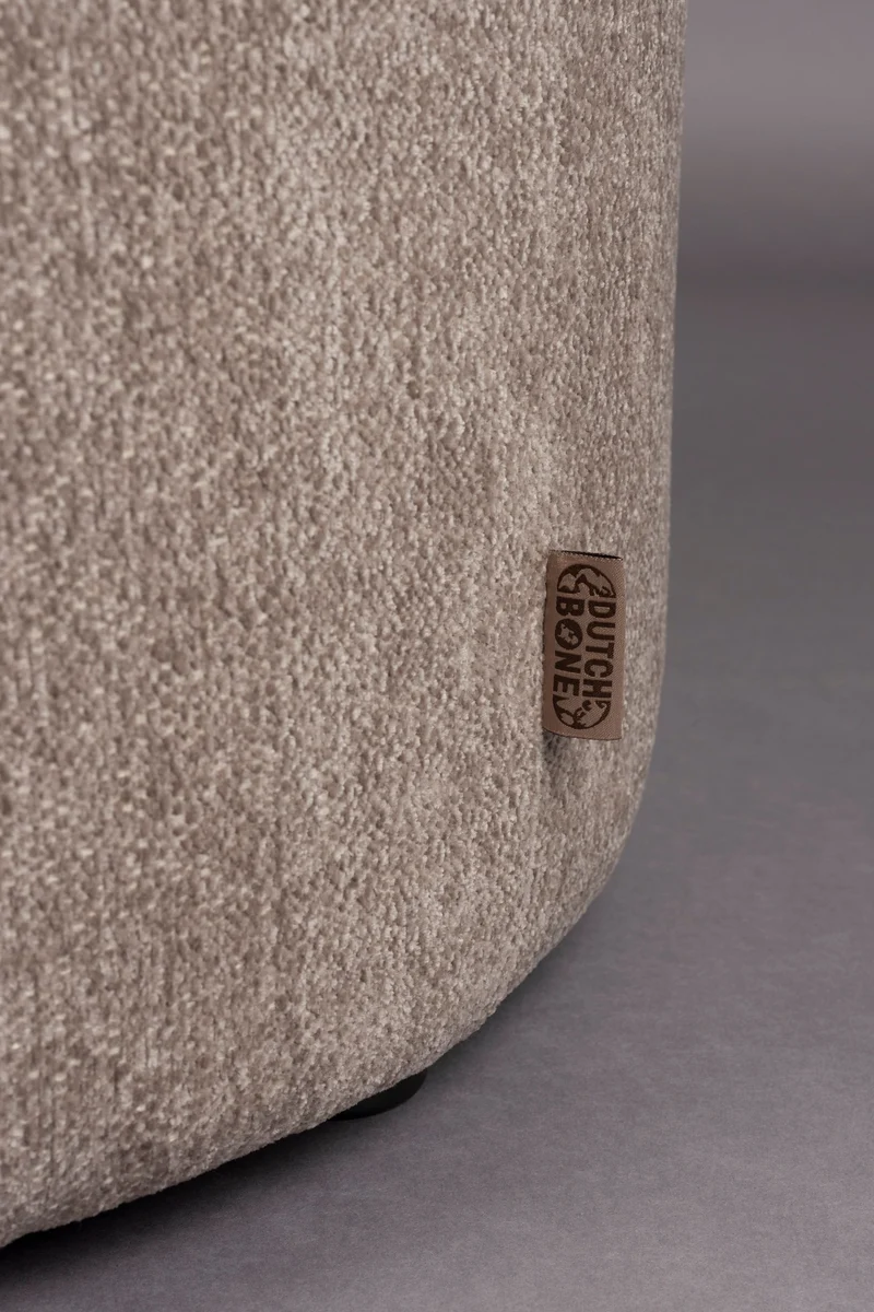 Dutchbone Pouf Rocca – Cappuccino, Stoff, 70 × 70 × 40 cm
