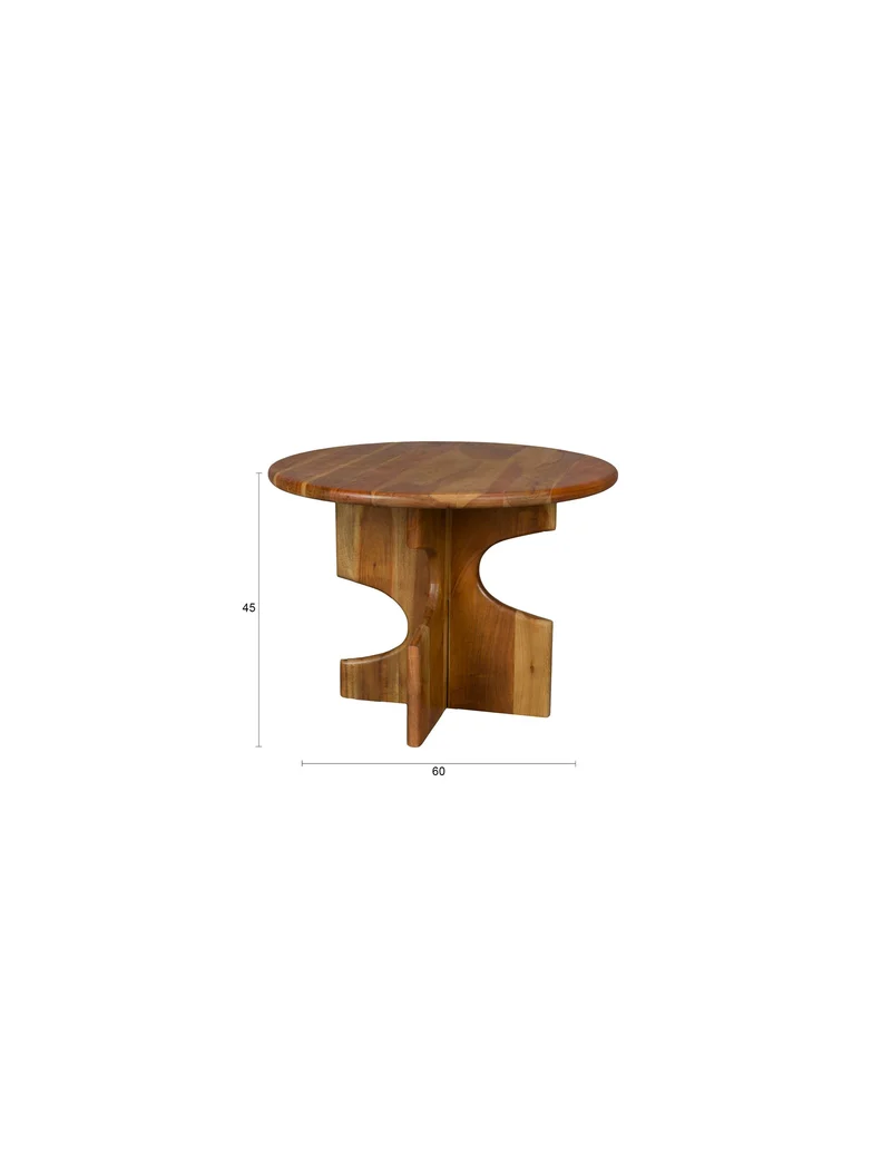 Dutchbone Beistelltisch Morgan – Braun, Akazienholz, 60 × 60 × 45 cm
