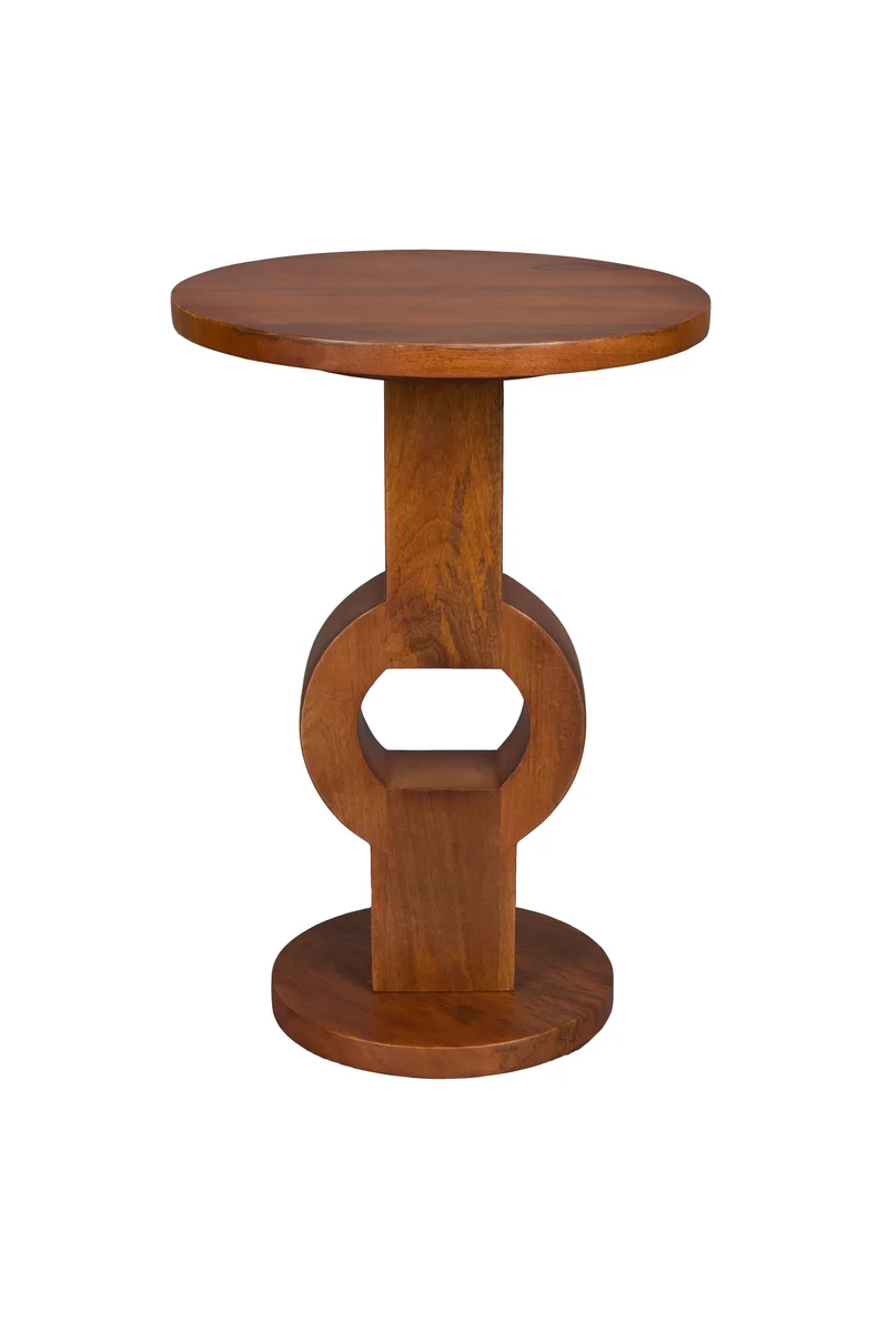 Dutchbone Beistelltisch Tondo – Braun, Mangoholz, 36 × 36 × 53 cm