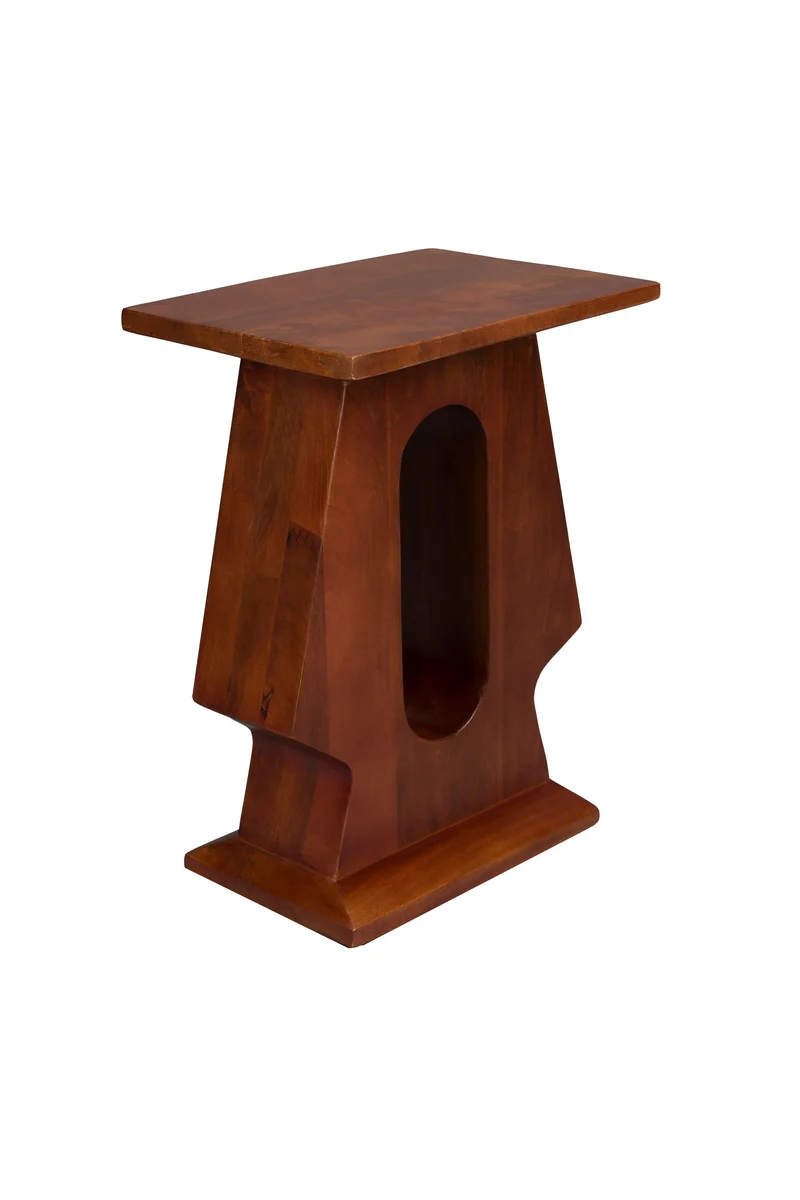 Dutchbone Beistelltisch Pilaster – Braun, Mangoholz, 35 × 25 × 48 cm