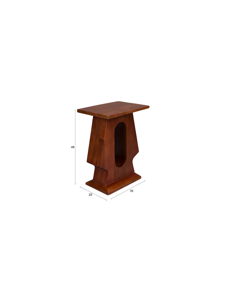 Dutchbone Beistelltisch Pilaster – Braun, Mangoholz, 35 × 25 × 48 cm