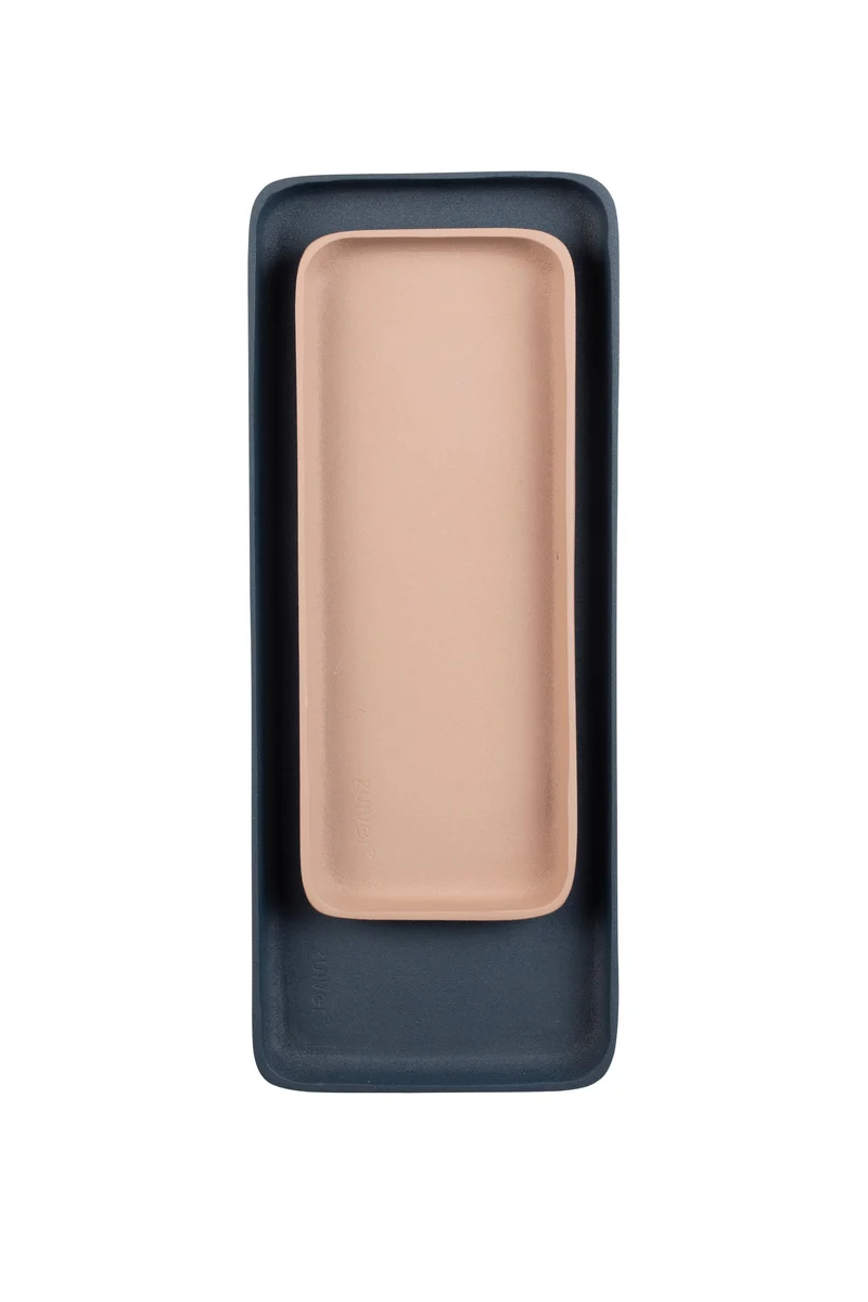 Zuiver Tablett Rebel Set Of 2 Blue – Pink, Aluminium, 39,5 × 15,5 × 2,5 cm