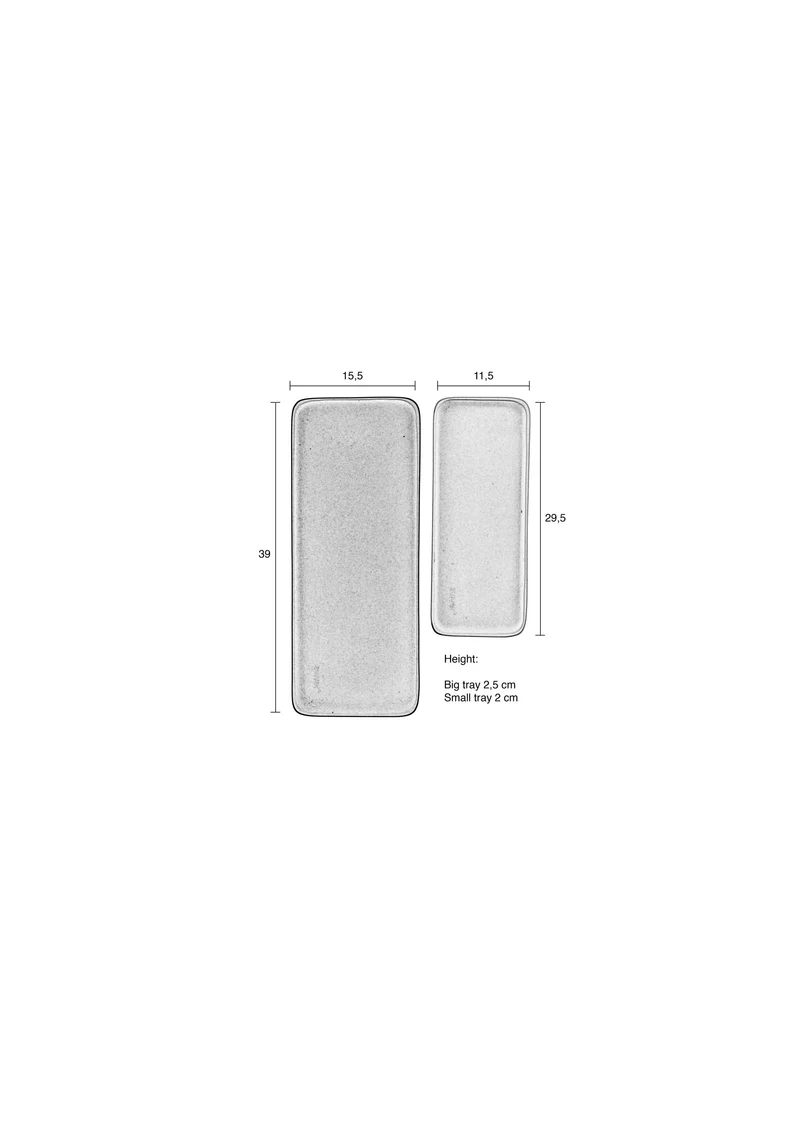Zuiver Tablett Rebel Set Of 2 Blue – Pink, Aluminium, 39,5 × 15,5 × 2,5 cm