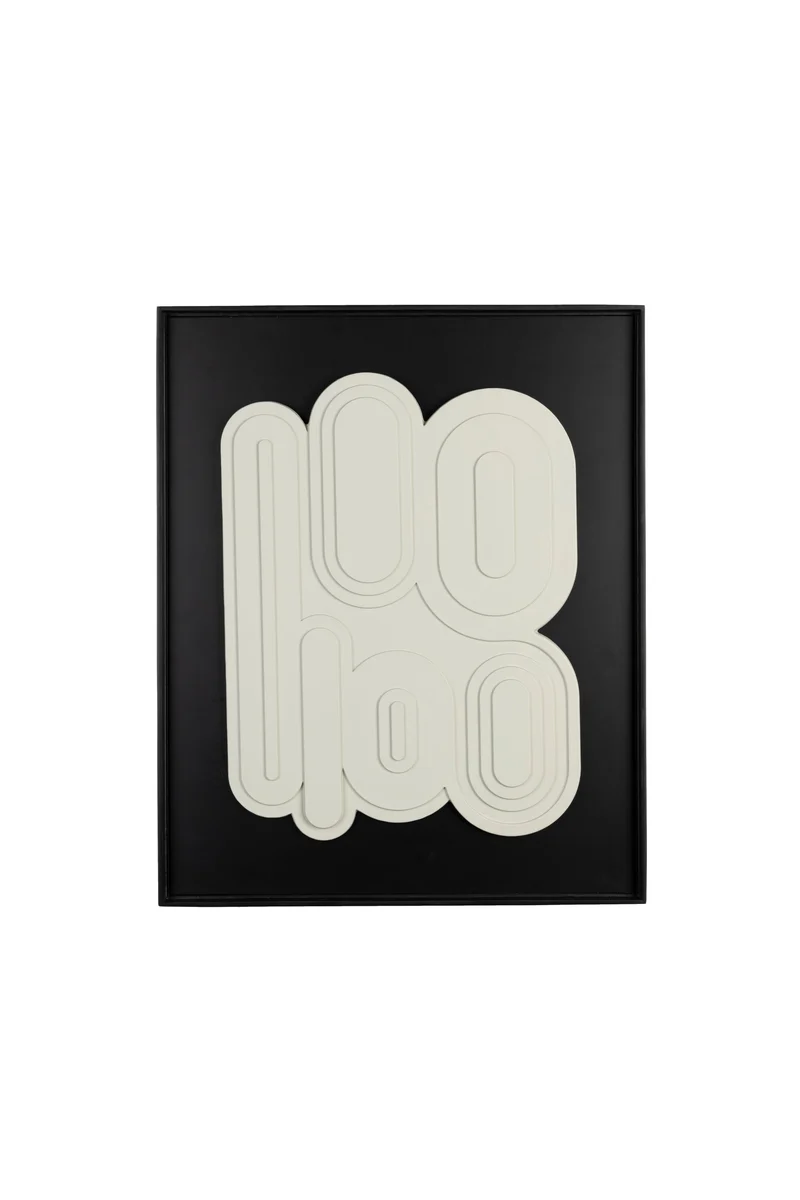Zuiver Wanddekoration August Black And – Weiß, 64 × 52 × 4 cm