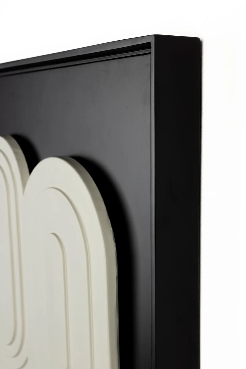 Zuiver Wanddekoration August Black And – Weiß, 64 × 52 × 4 cm