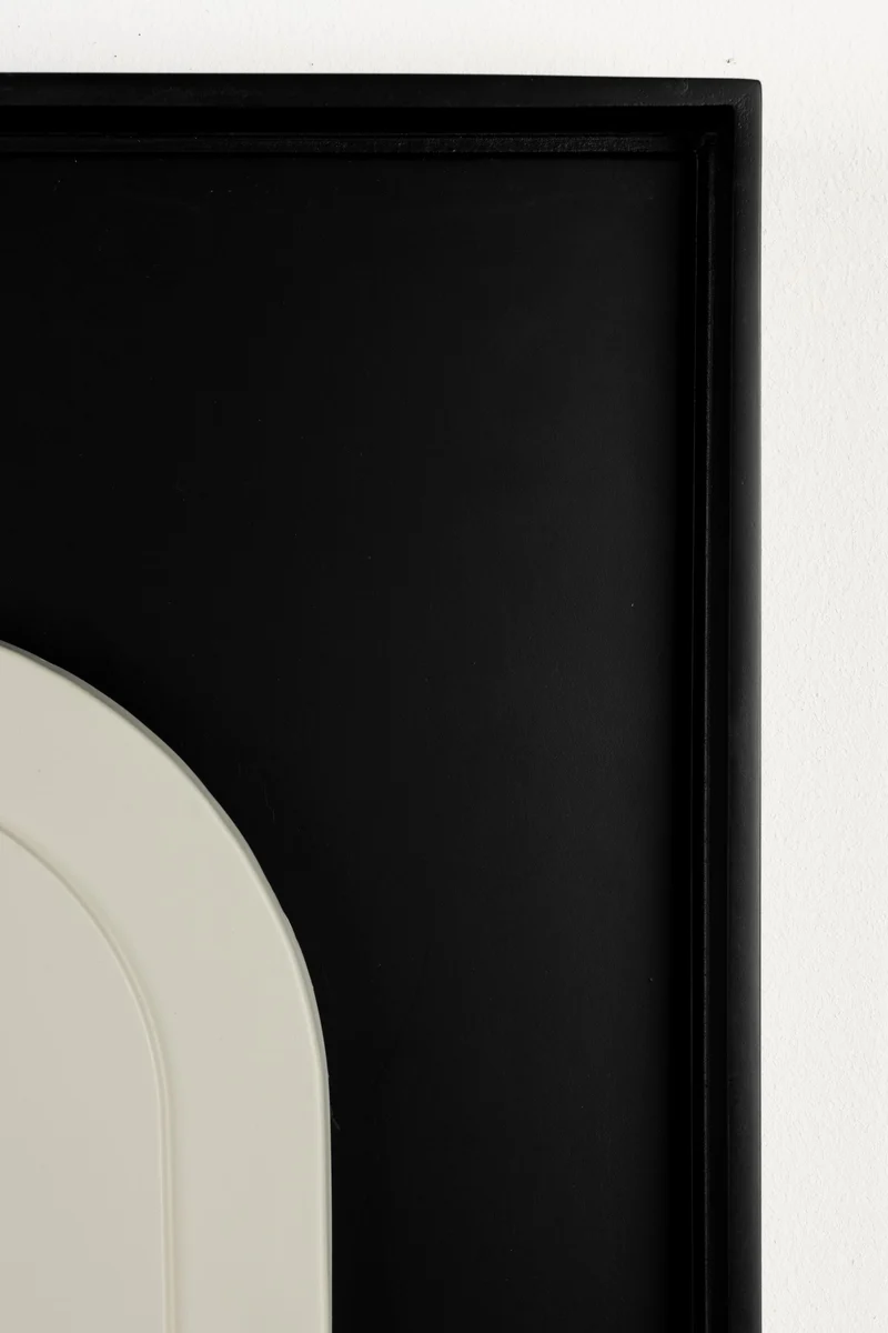 Zuiver Wanddekoration August Black And – Weiß, 64 × 52 × 4 cm