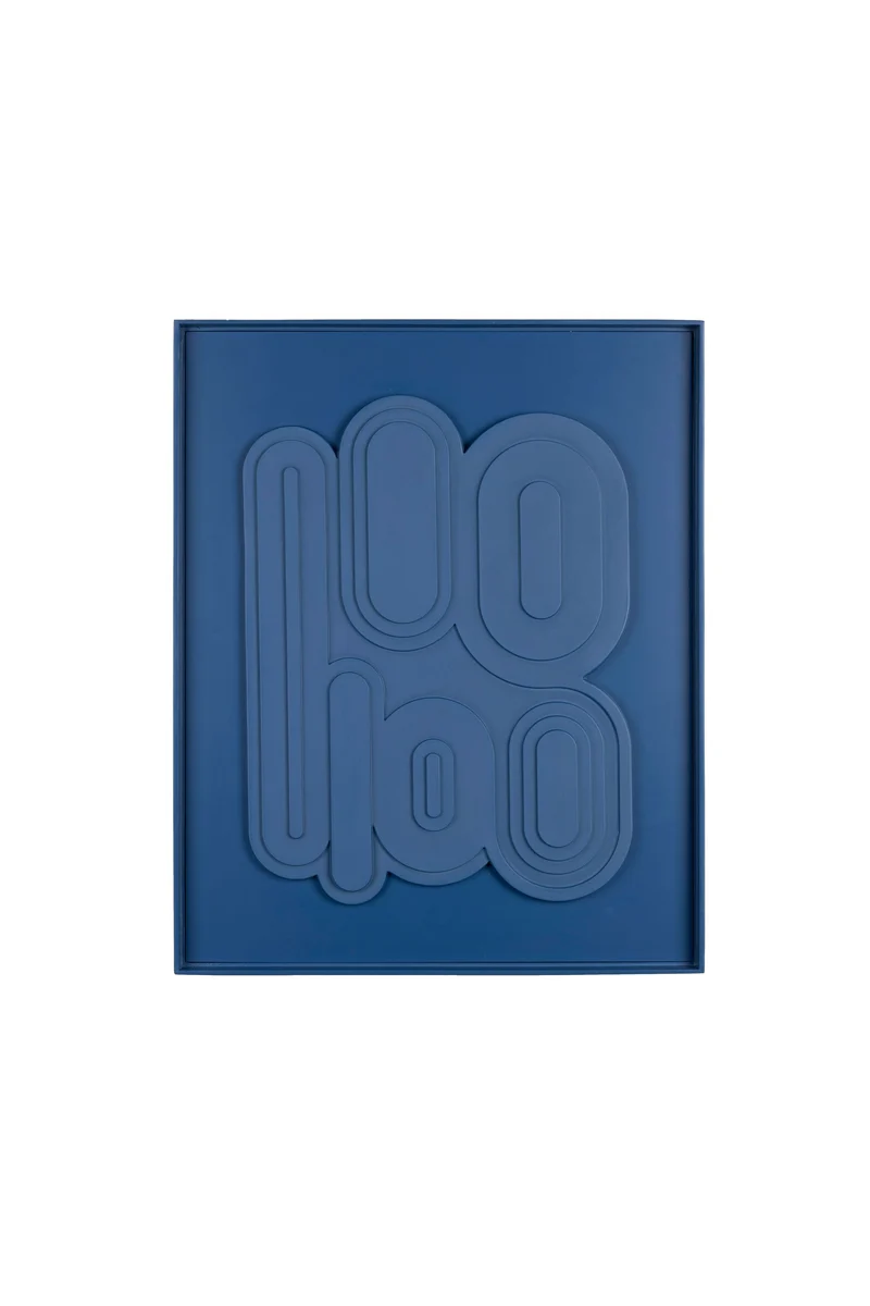 Zuiver Wanddekoration August Navy – Blau, 64 × 52 × 4 cm