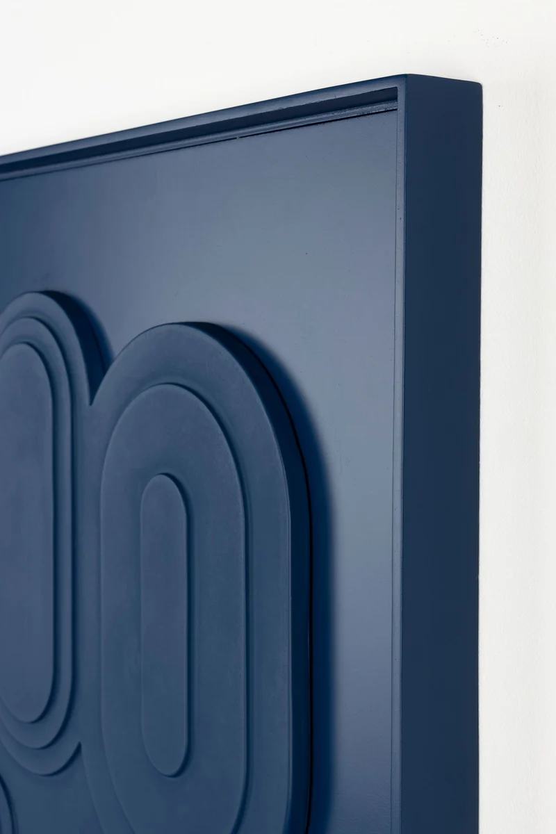Zuiver Wanddekoration August Navy – Blau, 64 × 52 × 4 cm