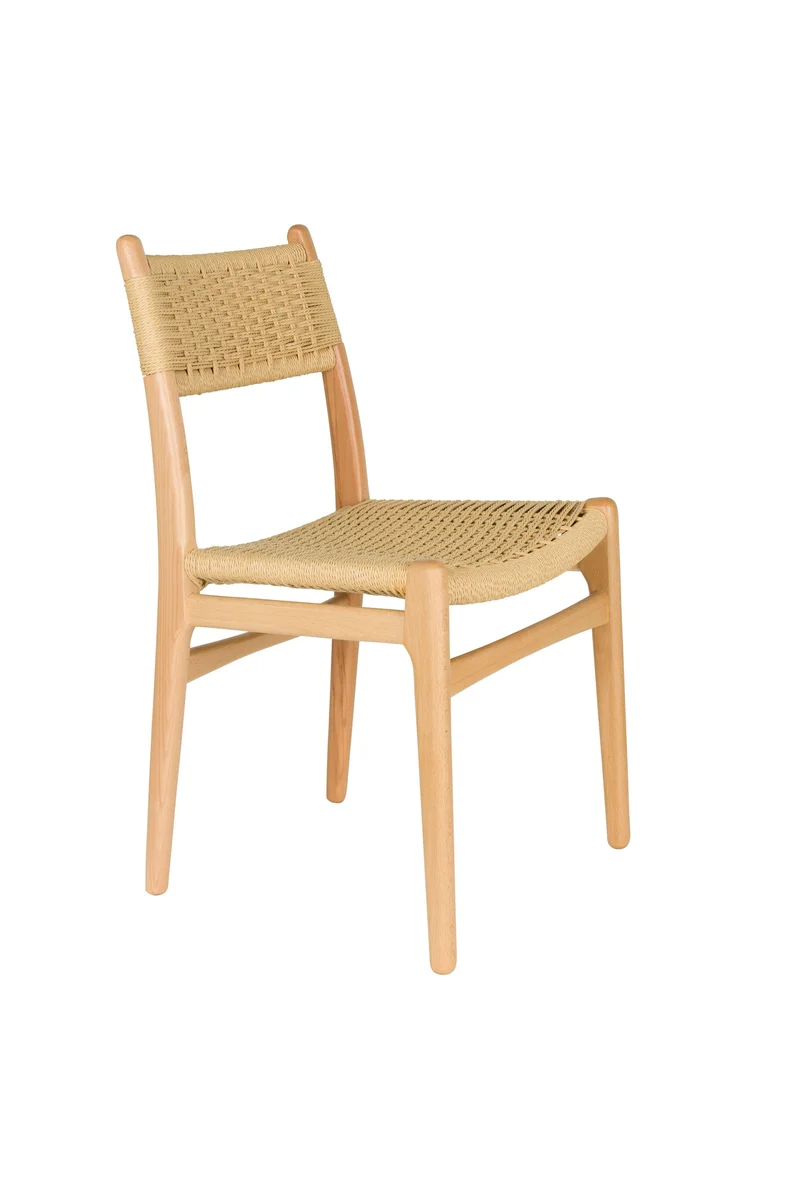 Dutchbone Stuhl Cecile – Natur, Holz, 47,5 × 50,5 × 81 cm, 2er-Set