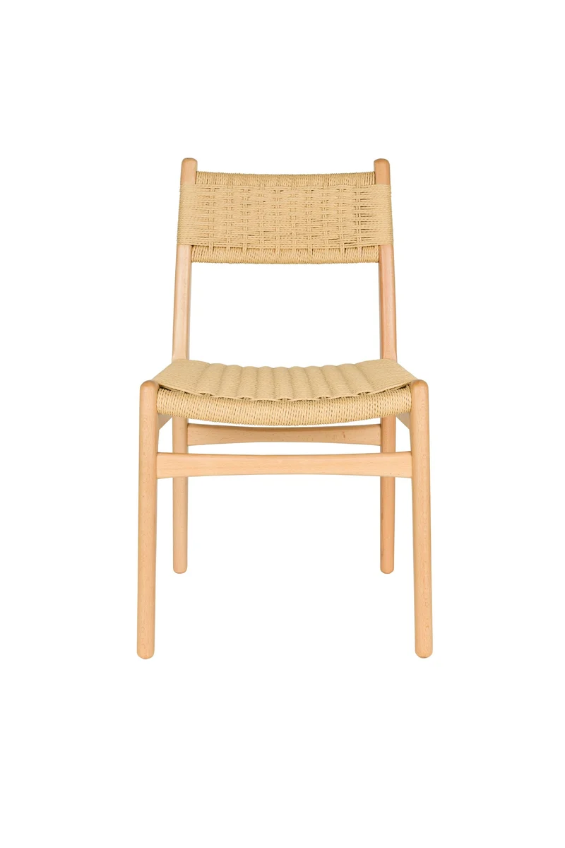 Dutchbone Stuhl Cecile – Natur, Holz, 47,5 × 50,5 × 81 cm, 2er-Set