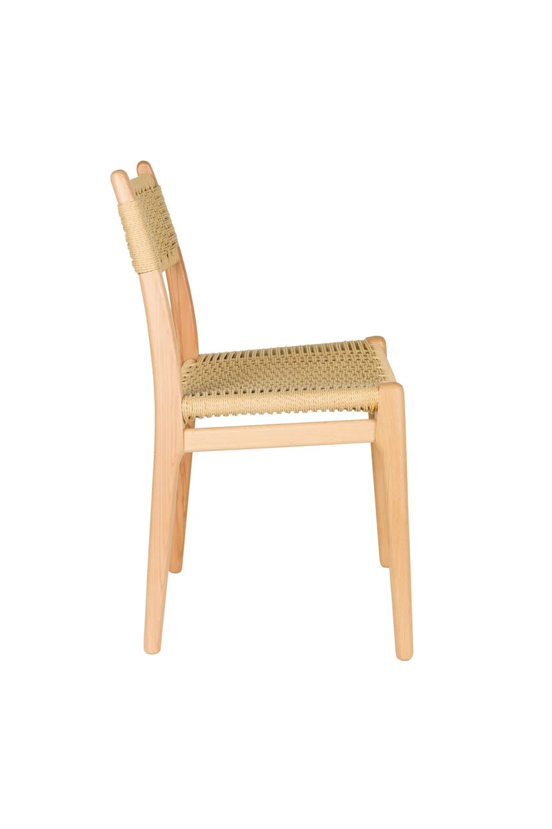 Dutchbone Stuhl Cecile – Natur, Holz, 47,5 × 50,5 × 81 cm, 2er-Set