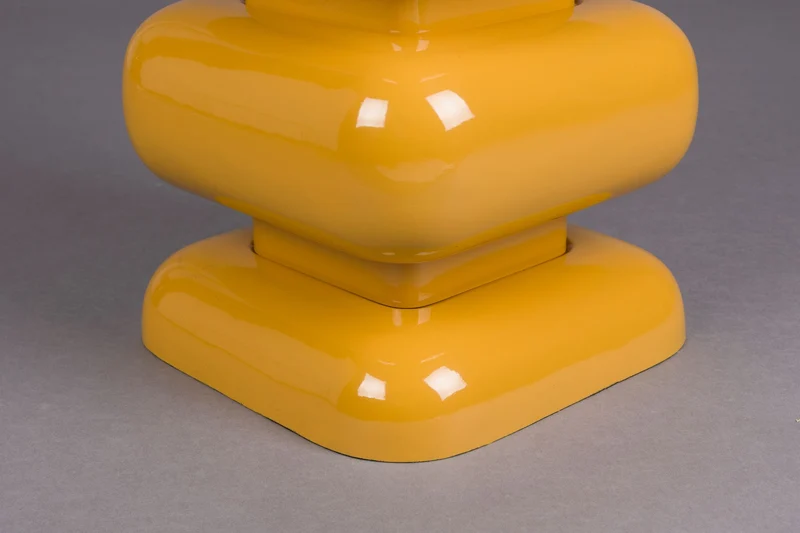Dutchbone Hocker Stubby Ochre – Gelb, Eisen, 29 × 29 × 49 cm