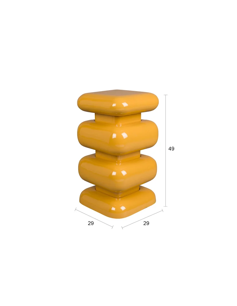 Dutchbone Hocker Stubby Ochre – Gelb, Eisen, 29 × 29 × 49 cm