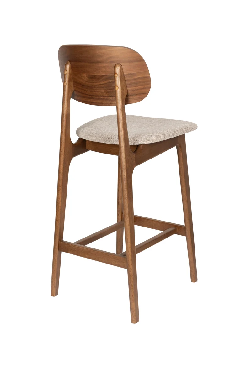 Dutchbone Tresenstuhl Marais Wood – Beige, Polyester, 55,5 × 44,5 × 104 cm, 2er-Set