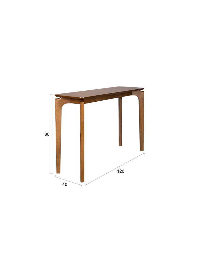 Dutchbone Konsolentisch Savone – Braun, Gummibaumholz, 120 × 80 cm