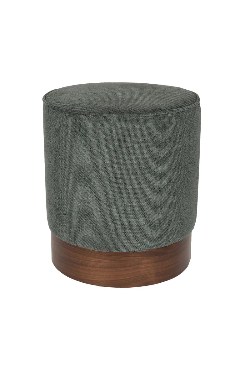 Dutchbone Hocker Bellevue – Grün, Gummibaumholz, 41 × 41 × 46 cm