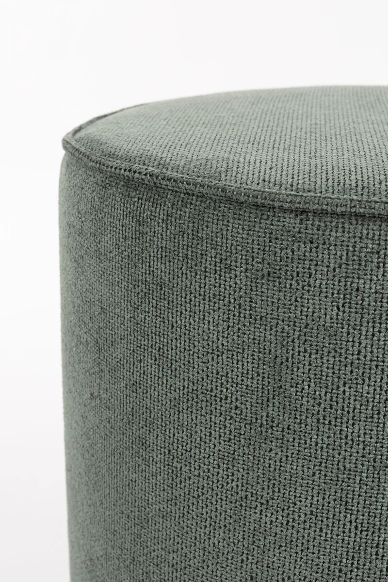 Dutchbone Hocker Bellevue – Grün, Gummibaumholz, 41 × 41 × 46 cm