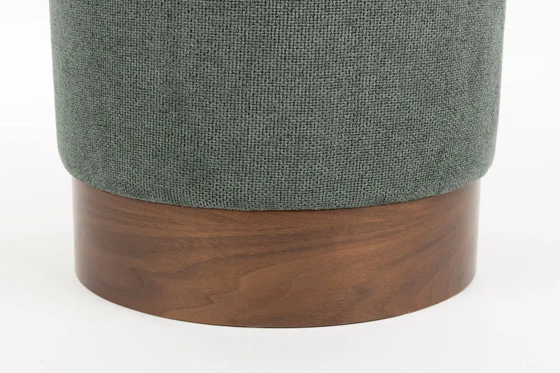 Dutchbone Hocker Bellevue – Grün, Gummibaumholz, 41 × 41 × 46 cm