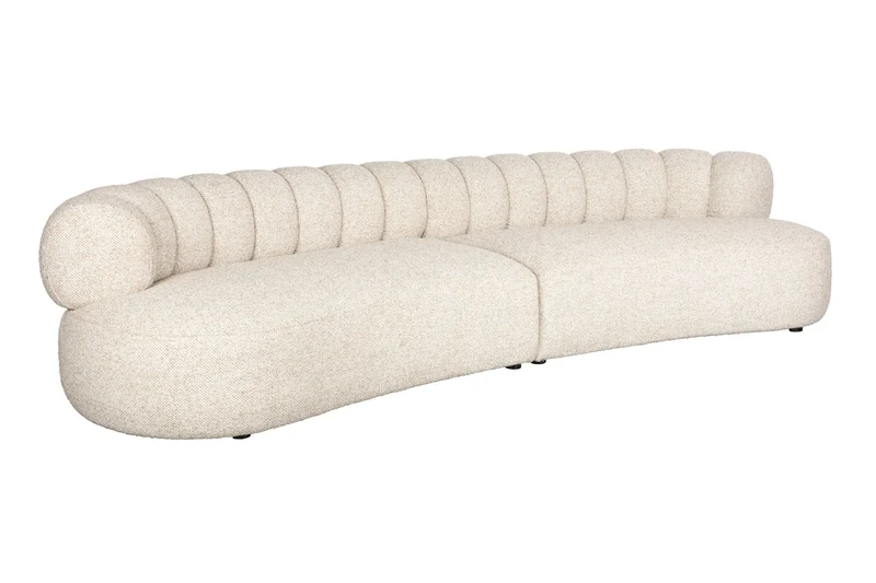 Dutchbone Sofa Duvane 4,5-Sitzer – Beige, Polyester, 114 × 310 × 68 cm