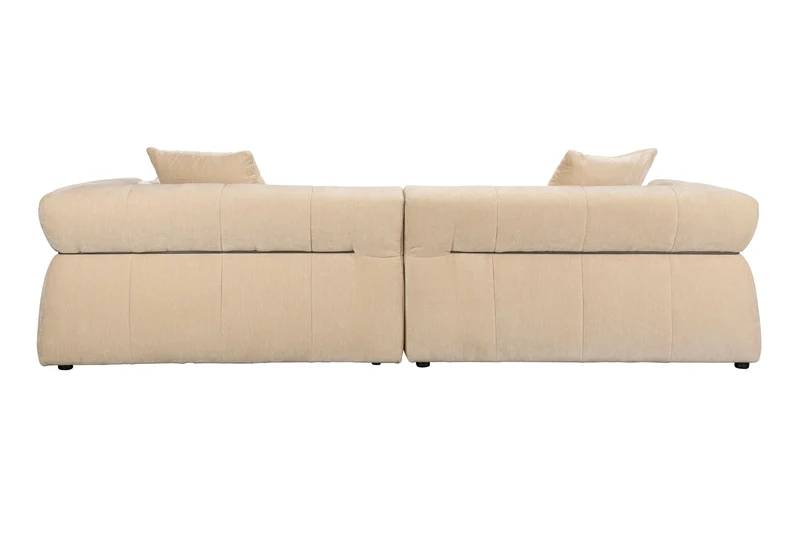 Dutchbone Sofa Hodge Left Chaise Longue – Beige, Polyester, 141 × 278 × 68 cm