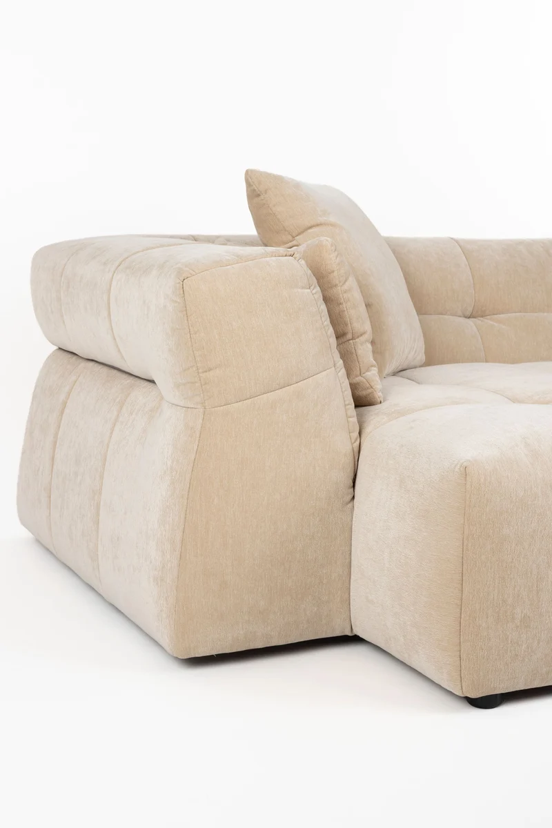 Dutchbone Sofa Hodge Left Chaise Longue – Beige, Polyester, 141 × 278 × 68 cm