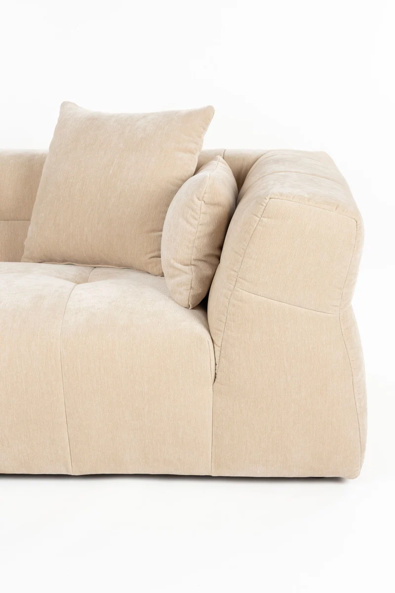 Dutchbone Sofa Hodge Left Chaise Longue – Beige, Polyester, 141 × 278 × 68 cm
