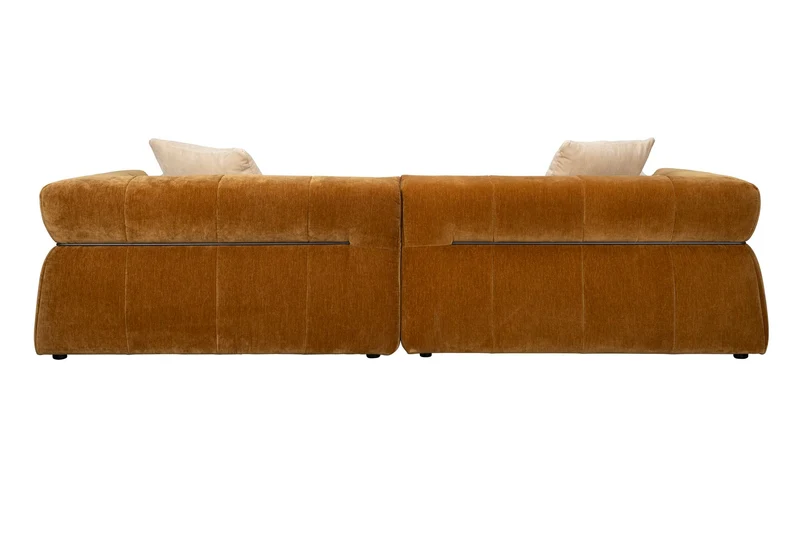 Dutchbone Sofa Hodge Left Chaise Longue Ochre – Polyester, 141 × 278 × 68 cm
