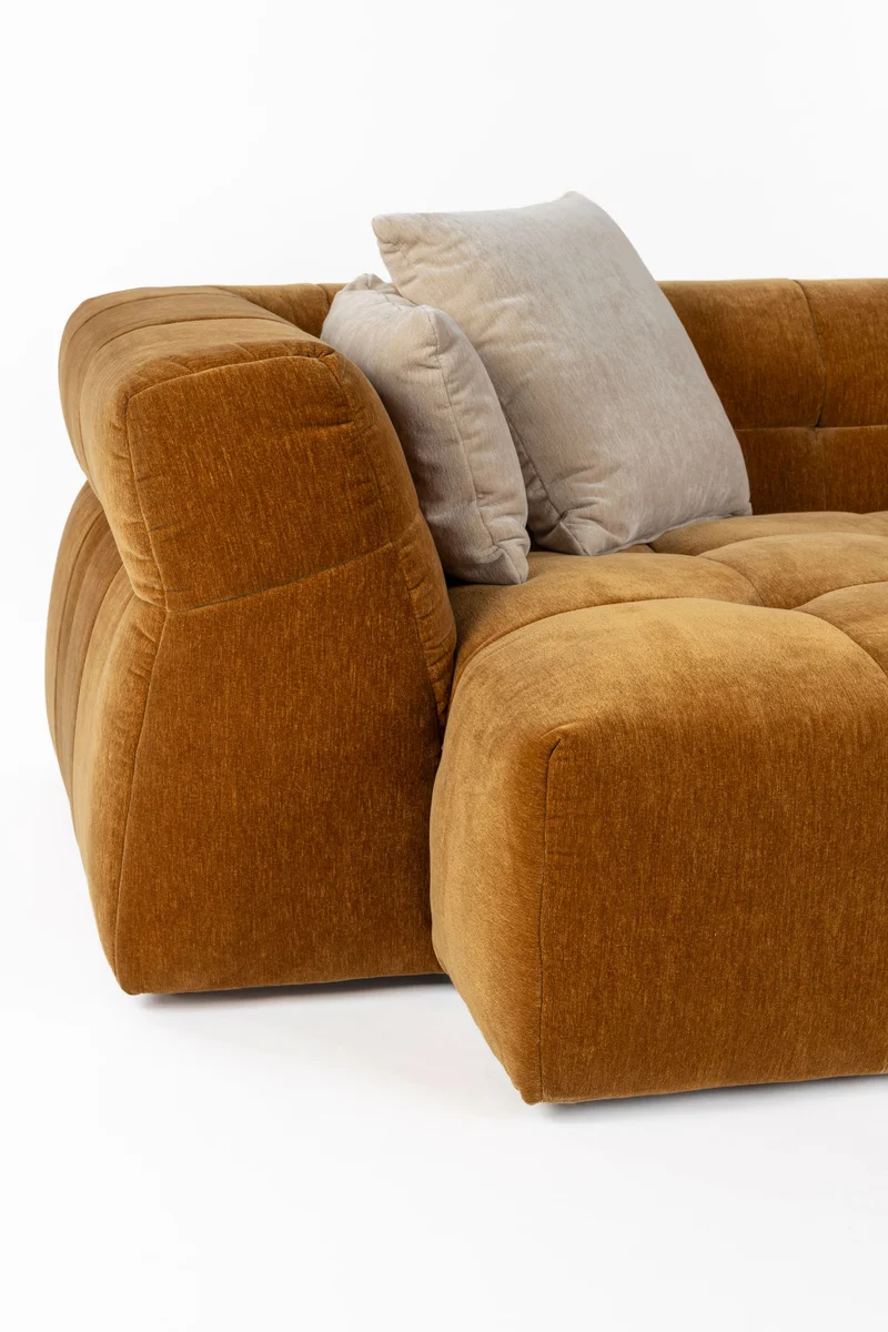 Dutchbone Sofa Hodge Left Chaise Longue Ochre – Polyester, 141 × 278 × 68 cm