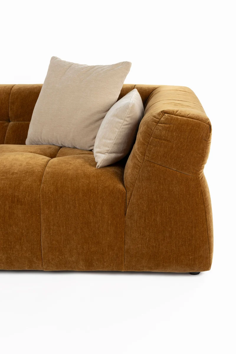 Dutchbone Sofa Hodge Left Chaise Longue Ochre – Polyester, 141 × 278 × 68 cm