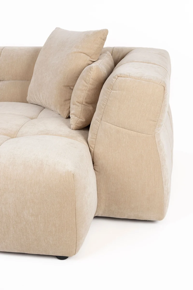 Dutchbone Sofa Hodge Right Chaise Longue – Beige, Polyester, 141 × 278 × 68 cm