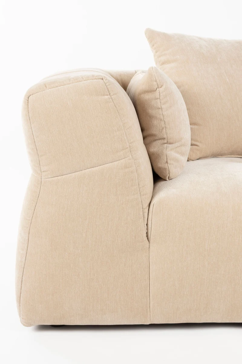 Dutchbone Sofa Hodge Right Chaise Longue – Beige, Polyester, 141 × 278 × 68 cm