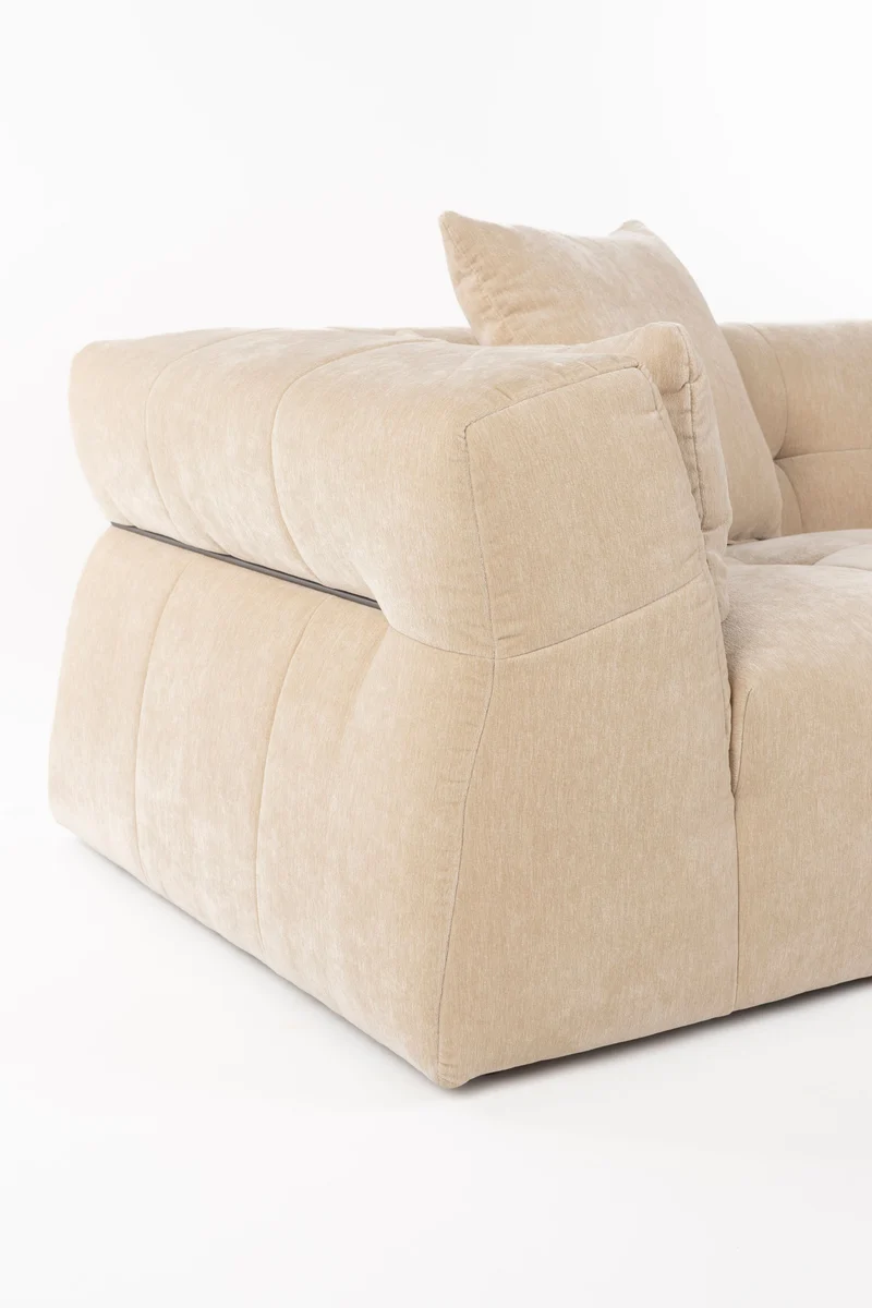 Dutchbone Sofa Hodge Right Chaise Longue – Beige, Polyester, 141 × 278 × 68 cm