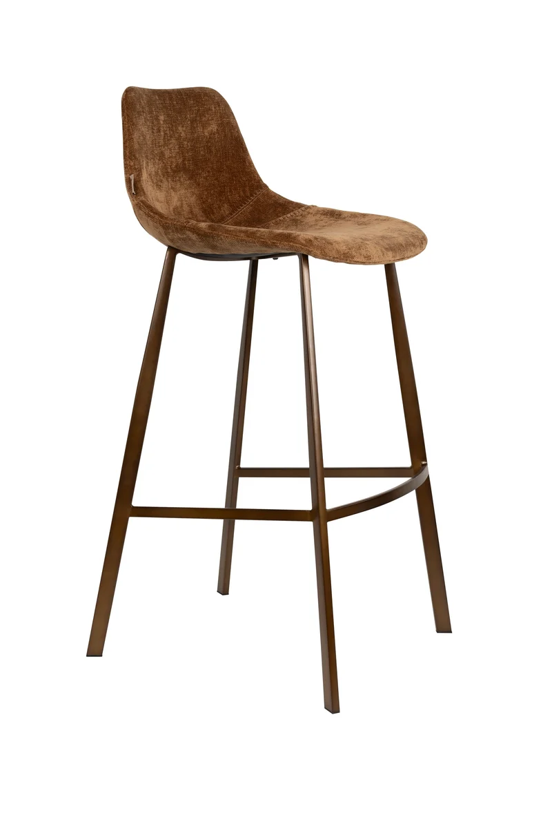 Dutchbone Barhocker Franky – Cognac, Polyester, 54 × 50 × 106 cm, 2er-Set