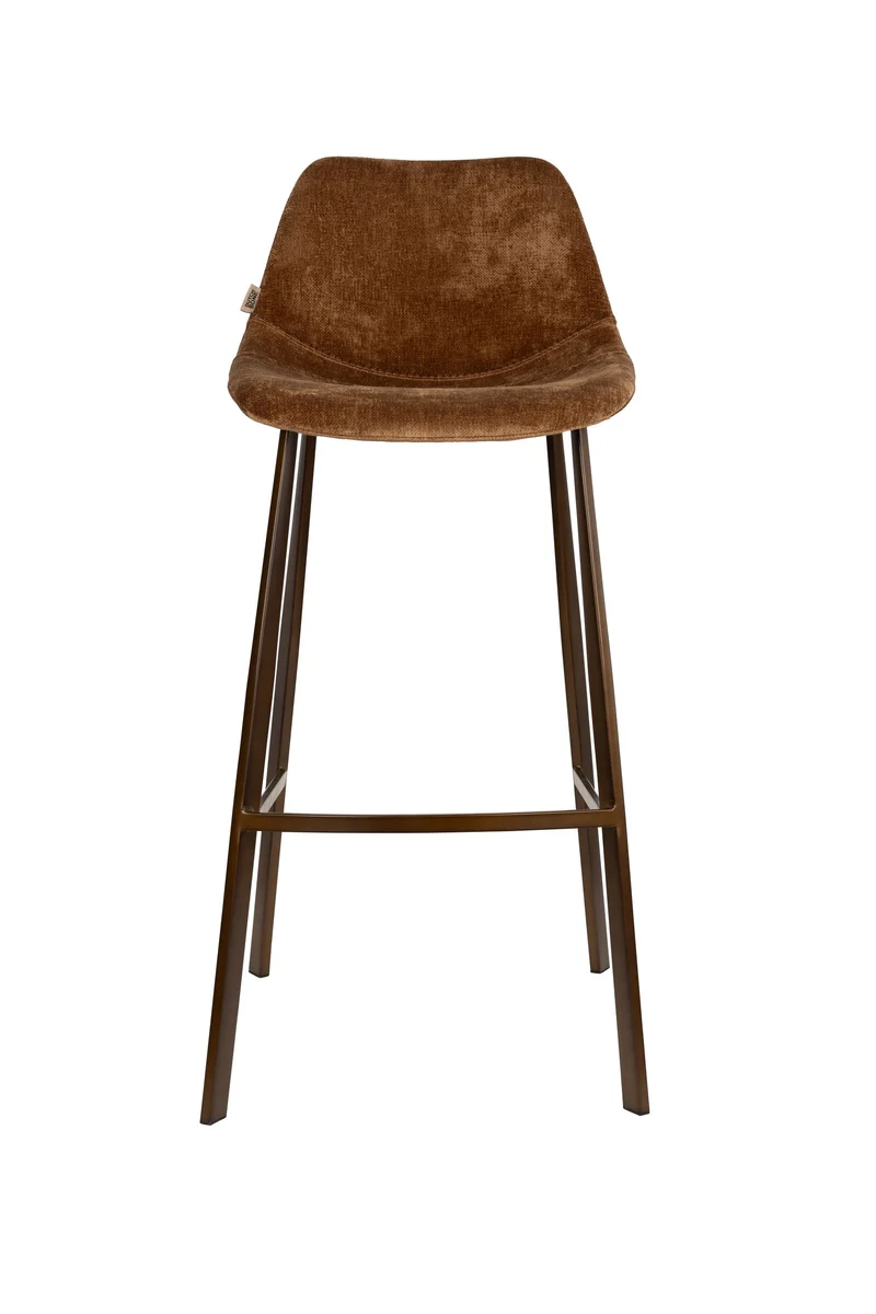 Dutchbone Barhocker Franky – Cognac, Polyester, 54 × 50 × 106 cm, 2er-Set