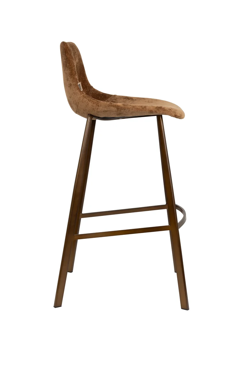 Dutchbone Barhocker Franky – Cognac, Polyester, 54 × 50 × 106 cm, 2er-Set