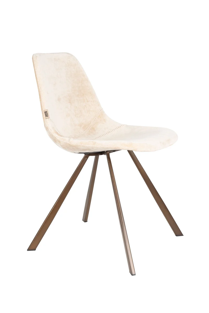 Dutchbone Stuhl Franky – Beige, Polyester, 56 × 46 × 83 cm, 2er-Set