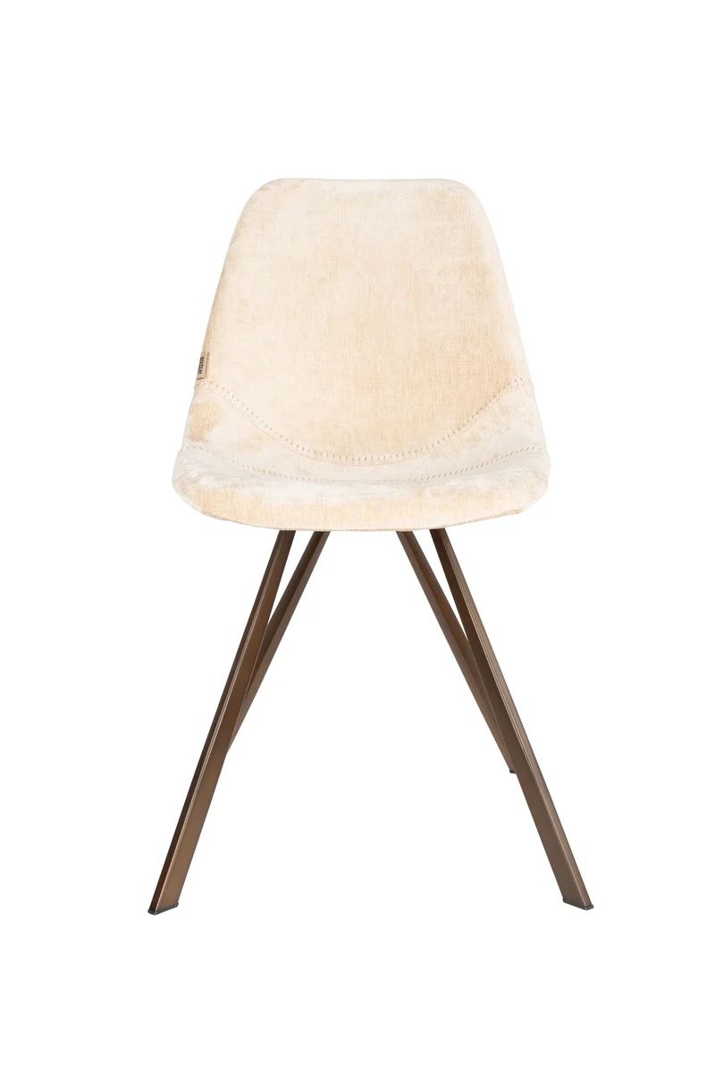 Dutchbone Stuhl Franky – Beige, Polyester, 56 × 46 × 83 cm, 2er-Set