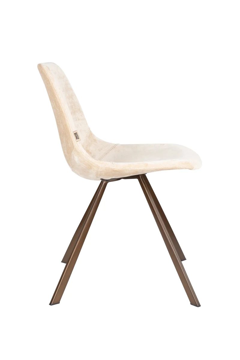 Dutchbone Stuhl Franky – Beige, Polyester, 56 × 46 × 83 cm, 2er-Set