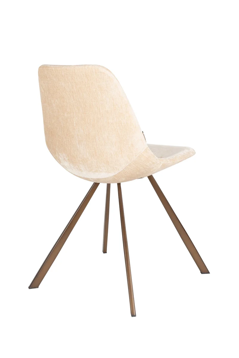 Dutchbone Stuhl Franky – Beige, Polyester, 56 × 46 × 83 cm, 2er-Set