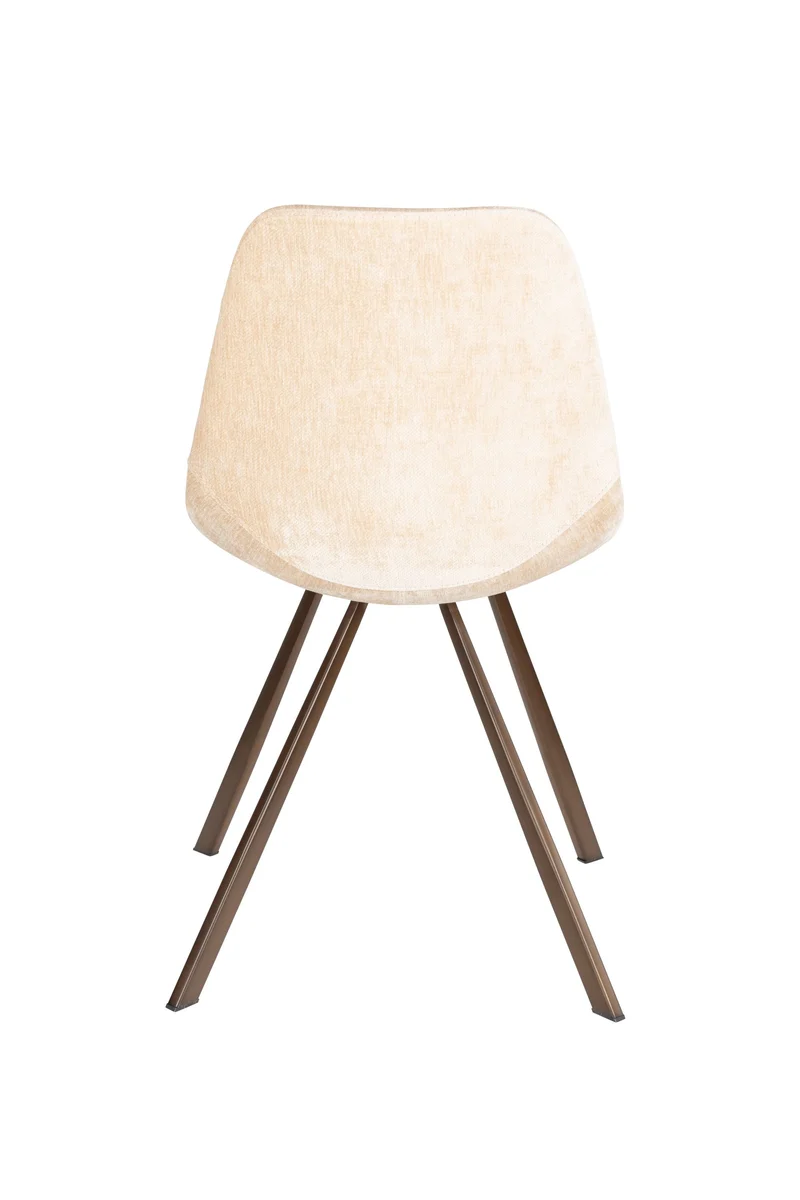 Dutchbone Stuhl Franky – Beige, Polyester, 56 × 46 × 83 cm, 2er-Set