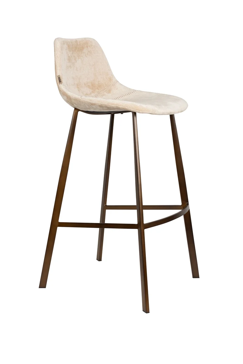 Dutchbone Barhocker Franky – Beige, Polyester, 54 × 50 × 106 cm, 2er-Set