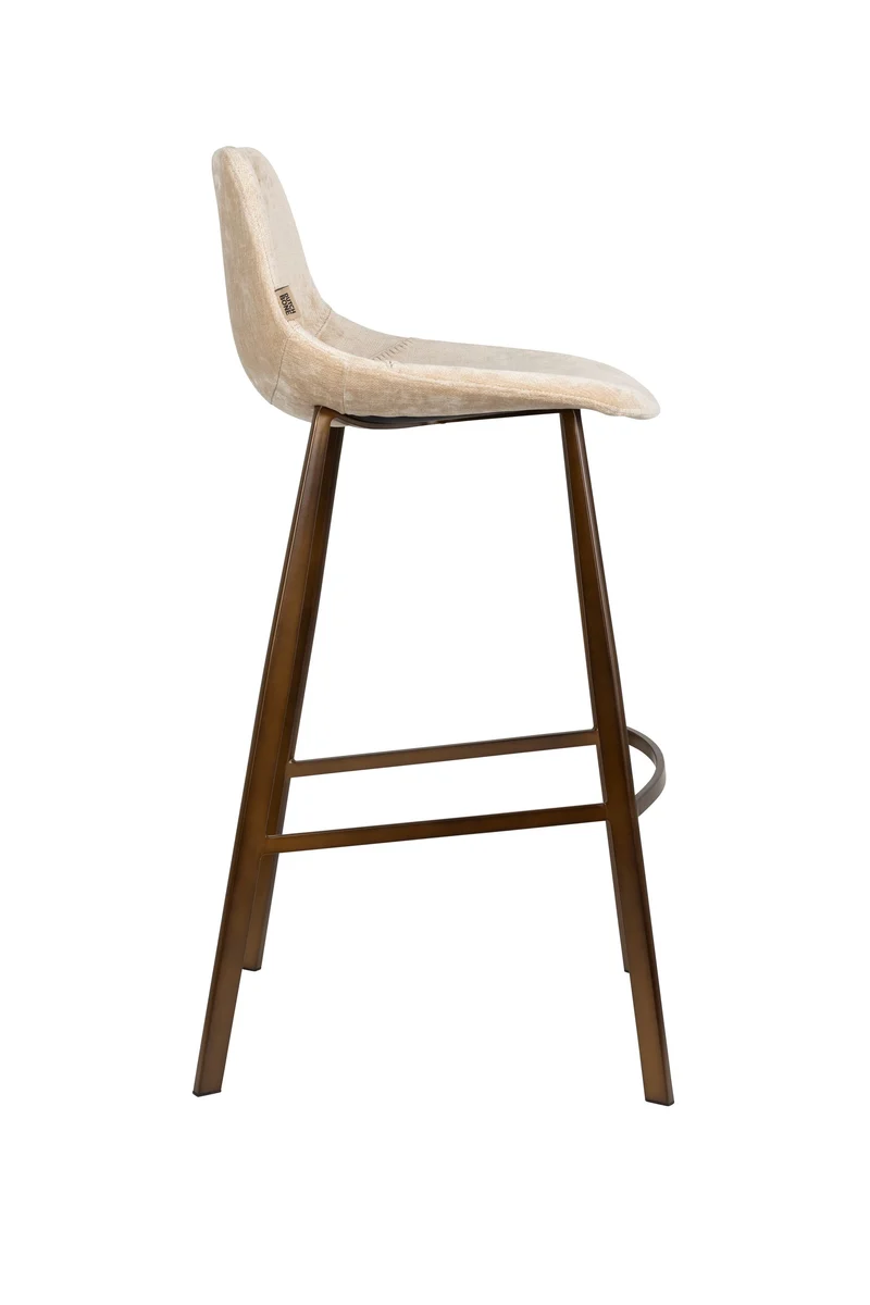 Dutchbone Barhocker Franky – Beige, Polyester, 54 × 50 × 106 cm, 2er-Set