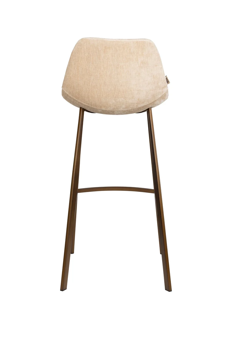 Dutchbone Barhocker Franky – Beige, Polyester, 54 × 50 × 106 cm, 2er-Set