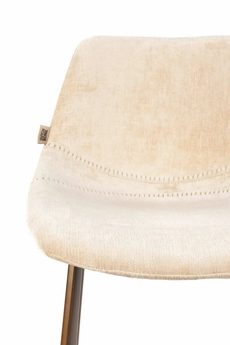 Dutchbone Barhocker Franky – Beige, Polyester, 54 × 50 × 106 cm, 2er-Set