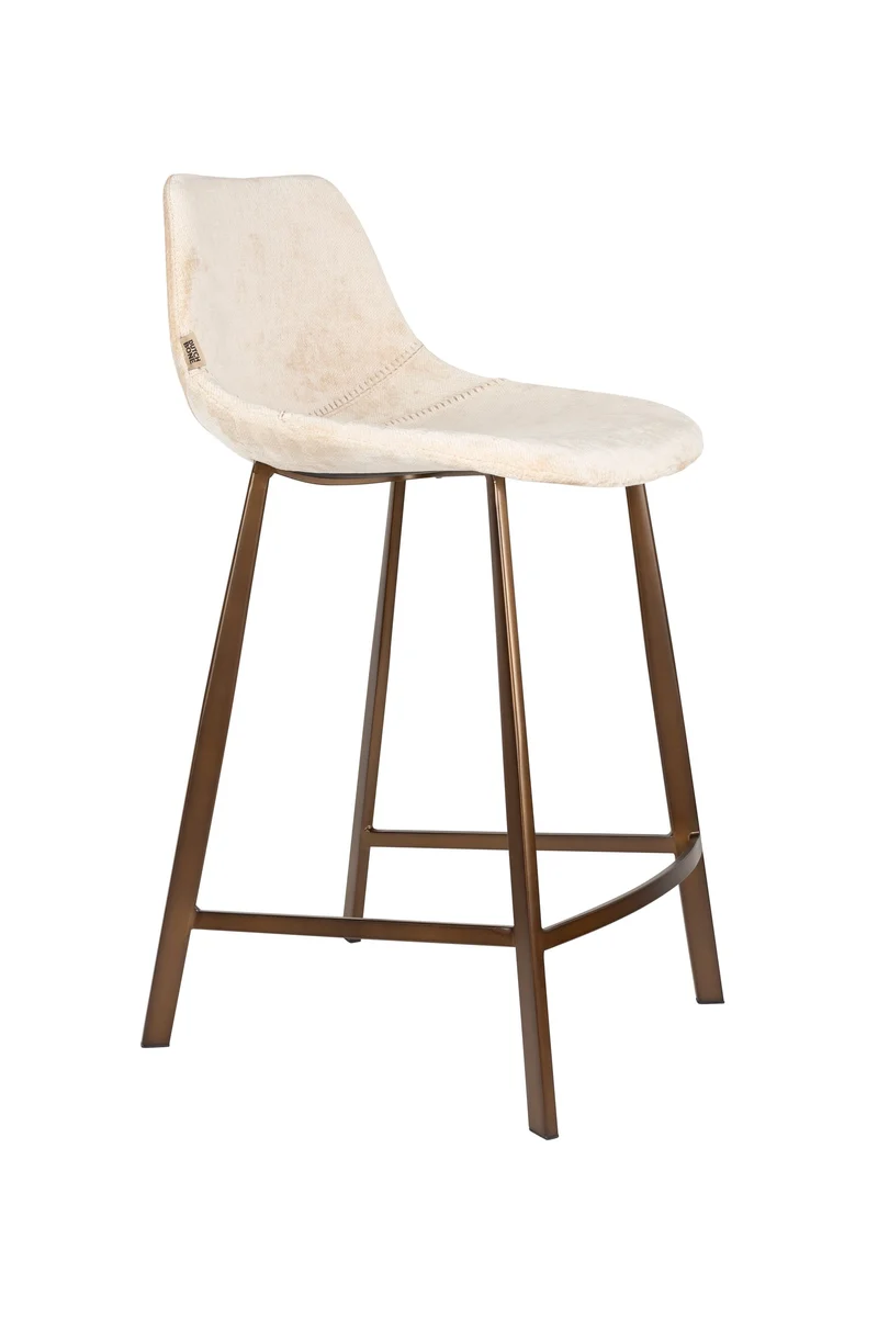 Dutchbone Tresenhocker Franky – Beige, Polyester, 52 × 45 × 91 cm, 2er-Set