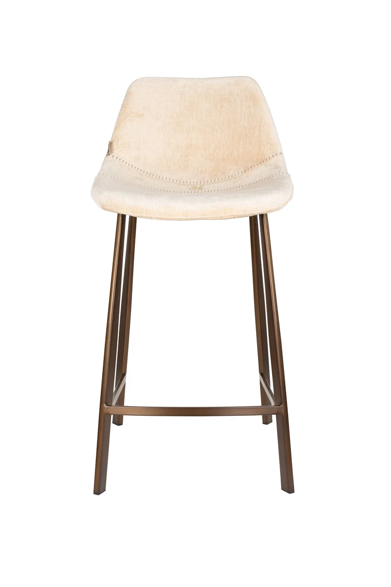 Dutchbone Tresenhocker Franky – Beige, Polyester, 52 × 45 × 91 cm, 2er-Set