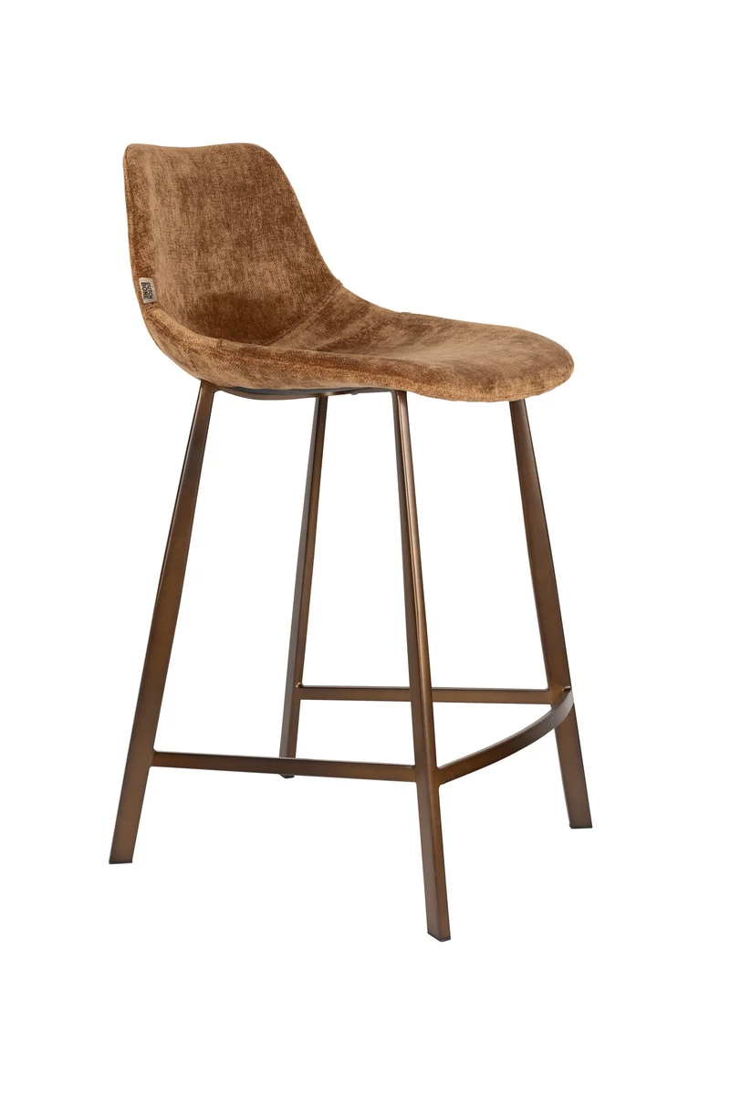 Dutchbone Tresenhocker Franky – Cognac, Polyester, 52 × 45 × 91 cm, 2er-Set