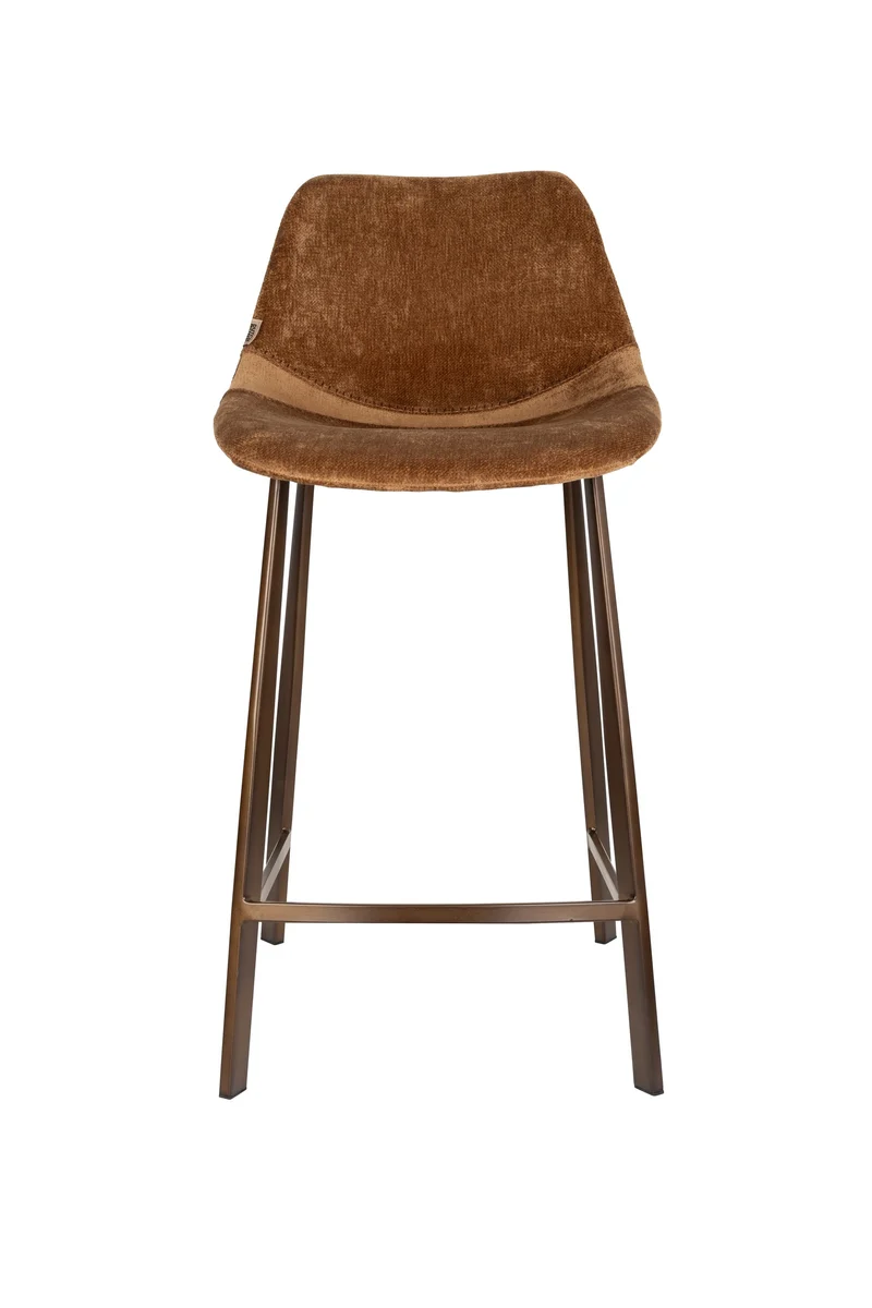 Dutchbone Tresenhocker Franky – Cognac, Polyester, 52 × 45 × 91 cm, 2er-Set