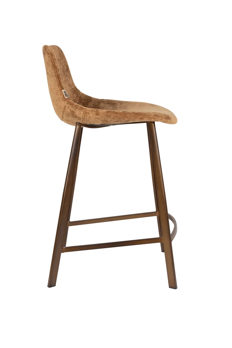 Dutchbone Tresenhocker Franky – Cognac, Polyester, 52 × 45 × 91 cm, 2er-Set
