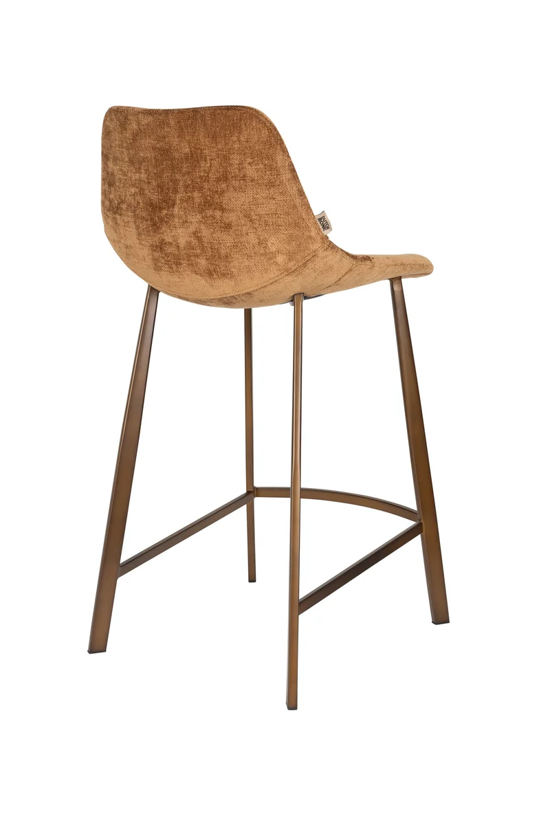 Dutchbone Tresenhocker Franky – Cognac, Polyester, 52 × 45 × 91 cm, 2er-Set